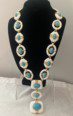 Enamel & Turquoise Statement Necklace