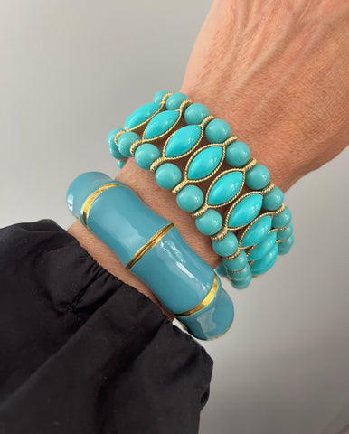 Trifari Turquoise Link Bracelet