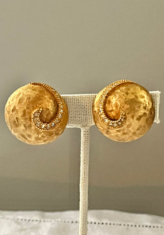 Hattie Carnegie Swirl Clip On Earrings