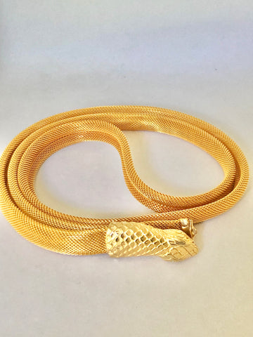 Gold Tone Snake Belt/Necklace