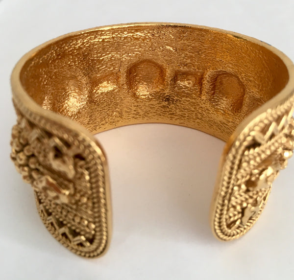 Chanel Byzantine Gold Plate Cuff Bracelet