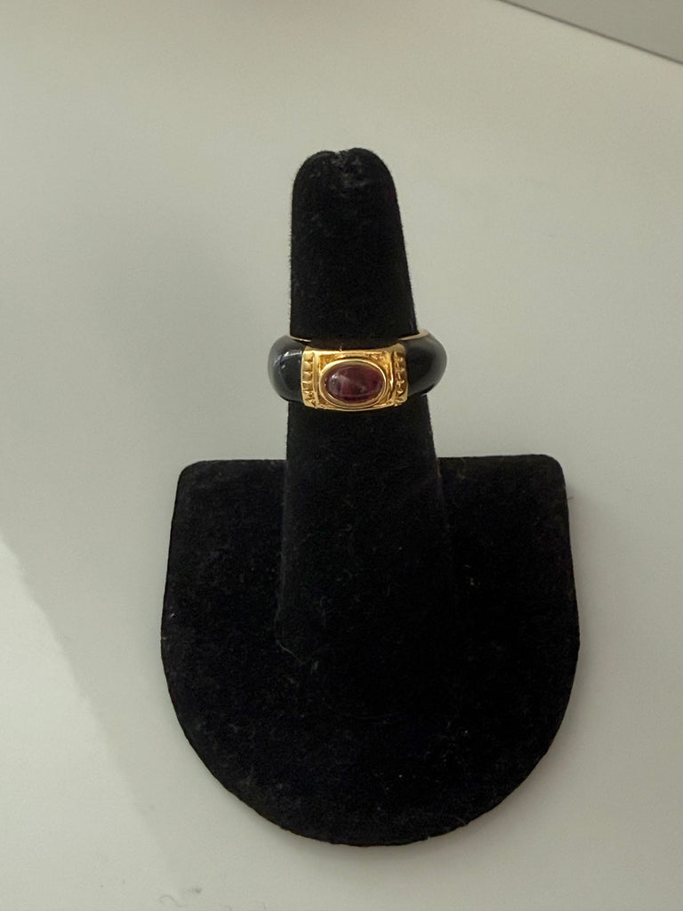 Reserved: Black Enamel Ring Size 5