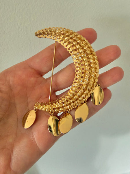 Monet Crescent Moon Brooch