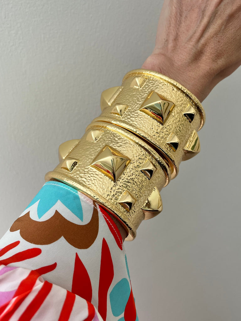Hammered Stud Cuff Bracelet