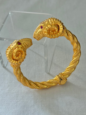 Gold Plated Ram Bracelet