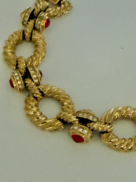 JBK Faux Ruby Link Bracelet