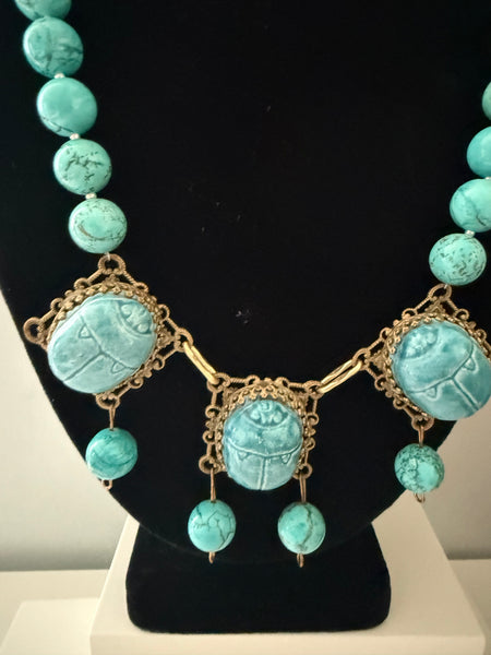 Turquoise Scarab Necklace