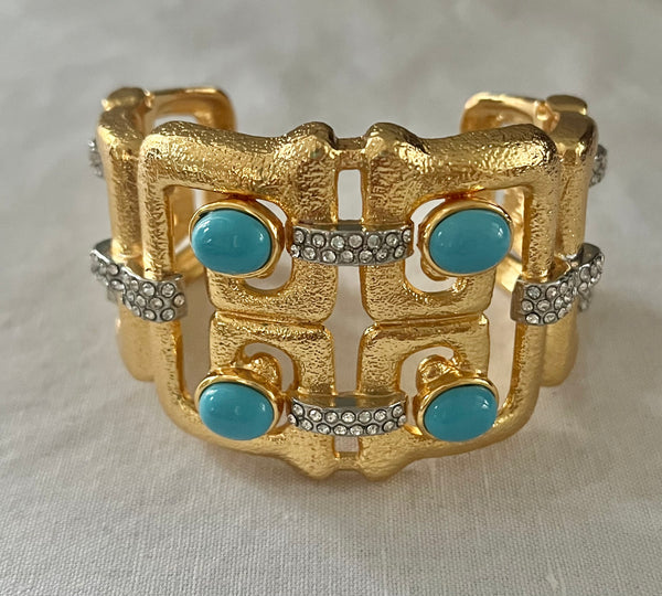 Turquoise Cabochon Cuff Bracelet