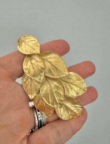 Trifari Gold Leaf Brooch