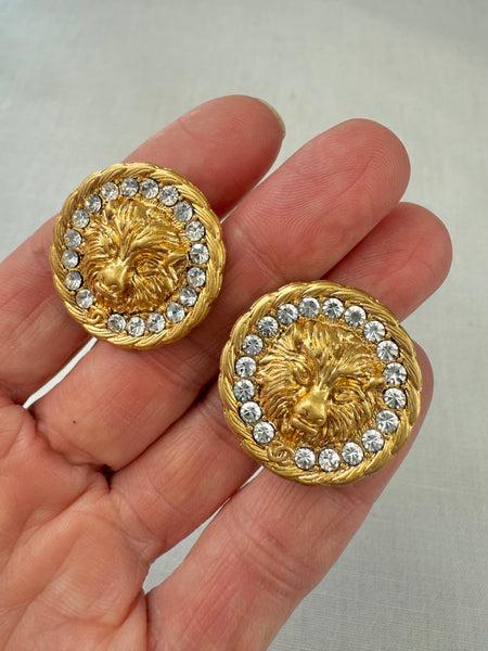 Chanel Lion Clip On Earrings
