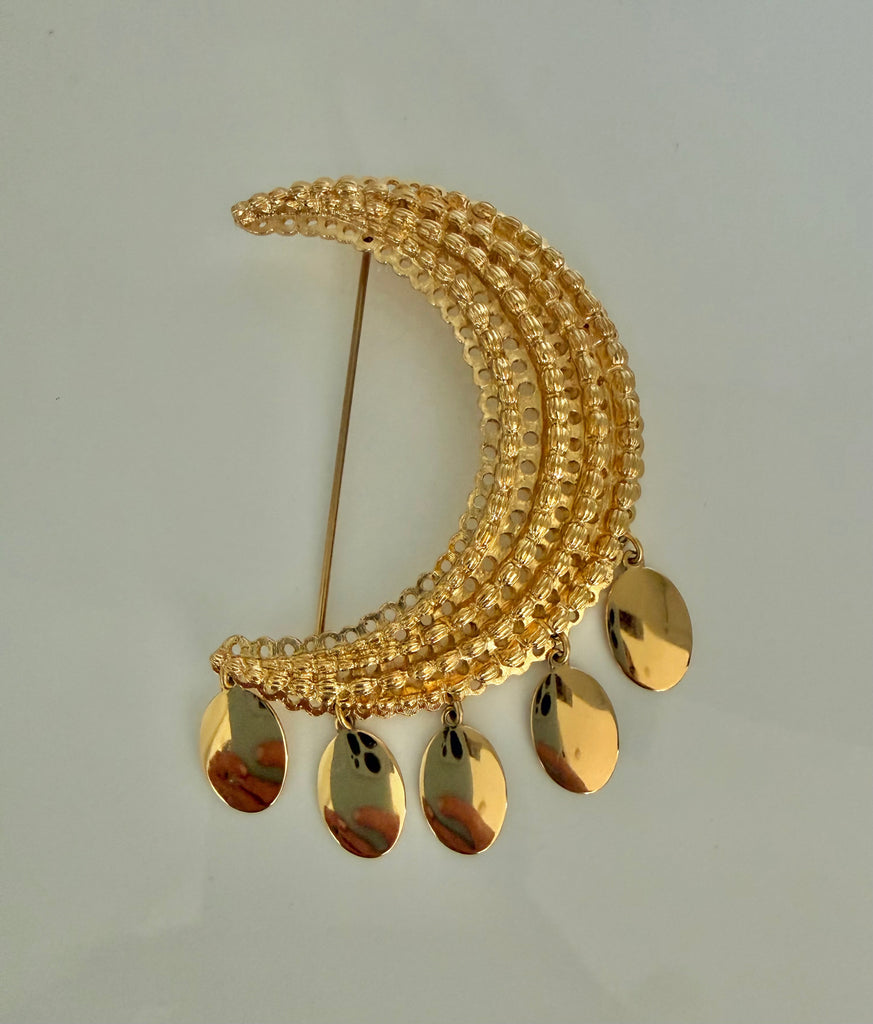 Monet Crescent Moon Brooch