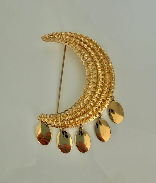 Monet Crescent Moon Brooch