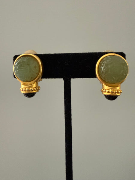 Light Green Clip On Earrings