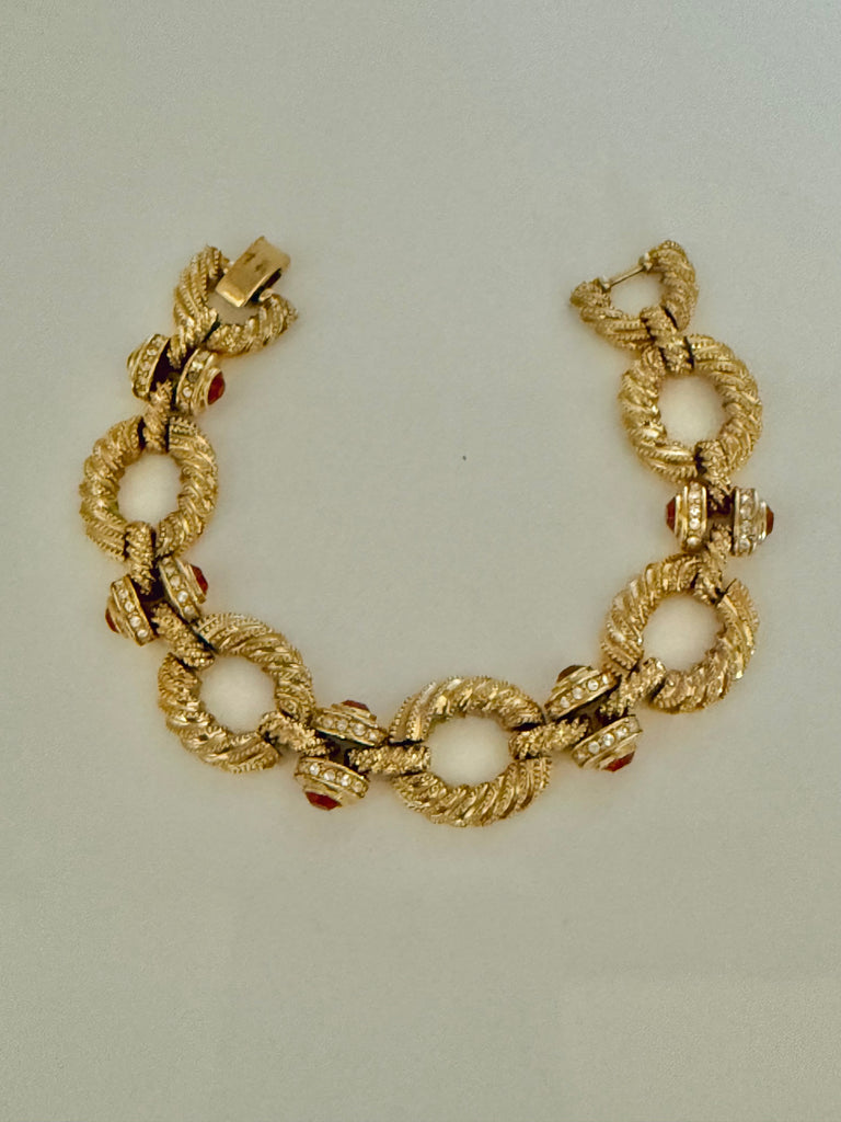 JBK Faux Ruby Link Bracelet