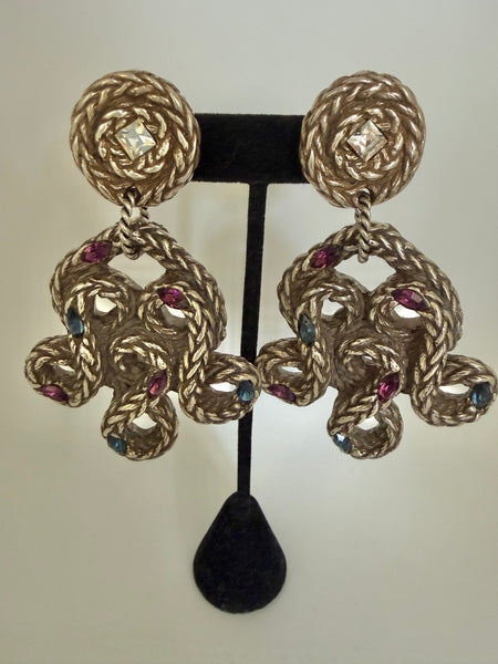 Frederic Volle Guilder Resin Silver Clip On Earrings