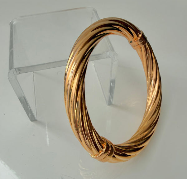 Rose Gold Over Sterling Hinged Bracelet