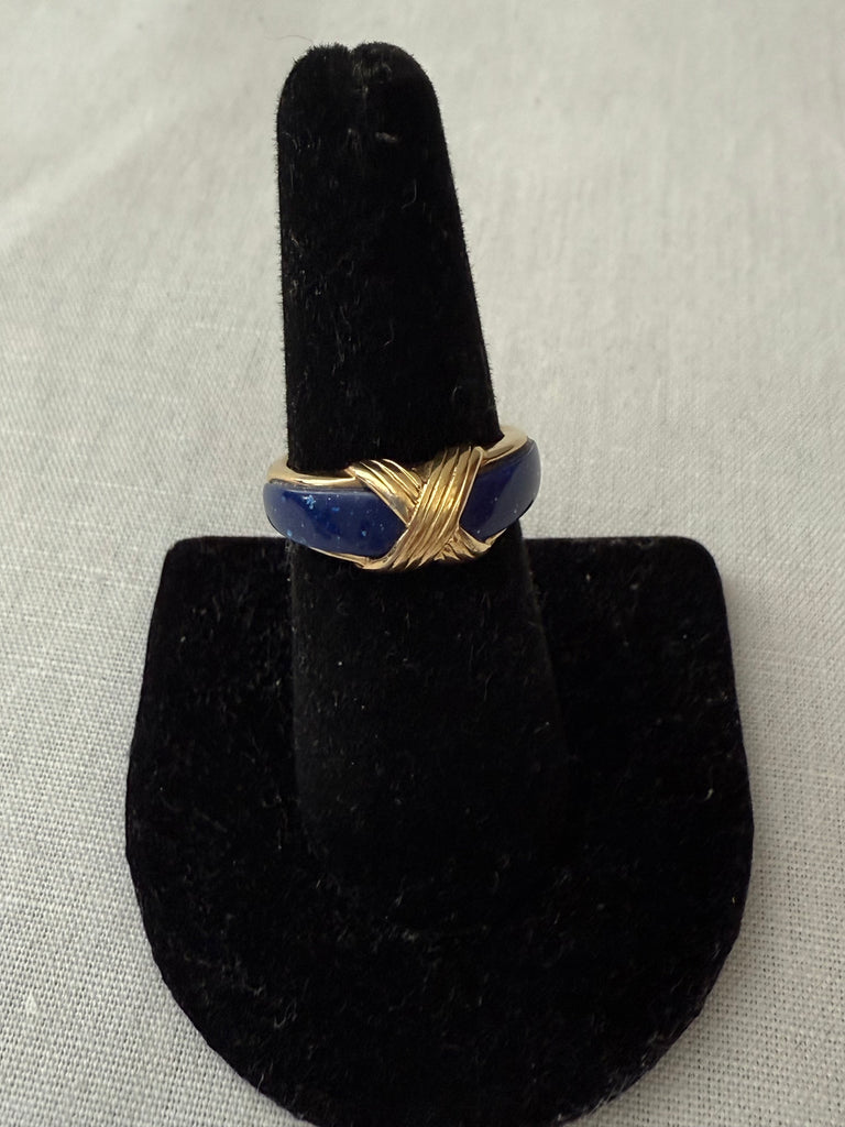 Blue X Band Ring Size 7