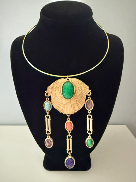 Accessocraft Scarab Brooch/Pendant on Choker Wire