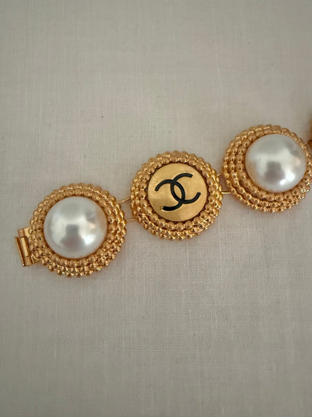 Chanel Pearl & Logo Bracelet