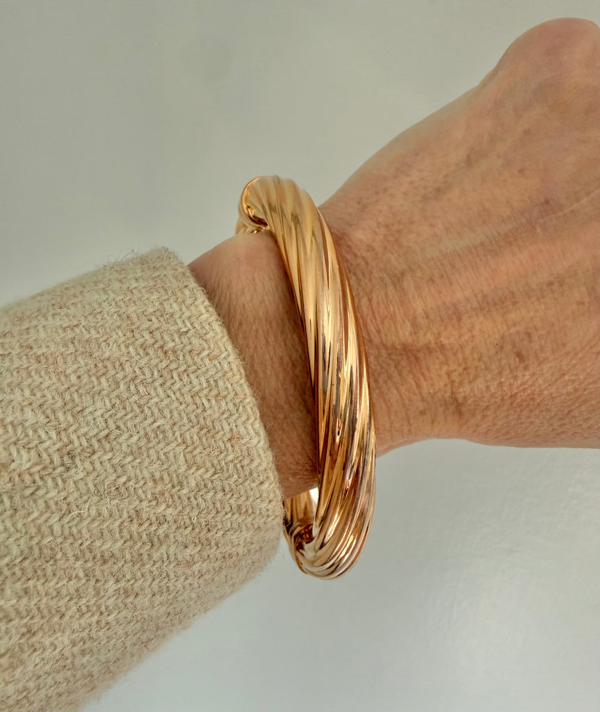 Rose Gold Over Sterling Hinged Bracelet