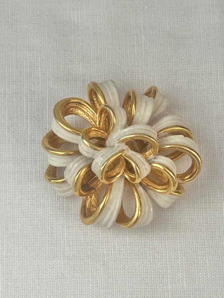 Boucher White Enamel Bow Brooch
