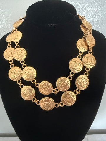 Chanel Logo Disk Necklace