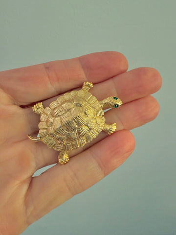 Gold Turtle Brooch
