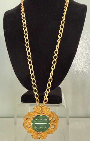 Asian Dragon Pendant/Brooch Necklace