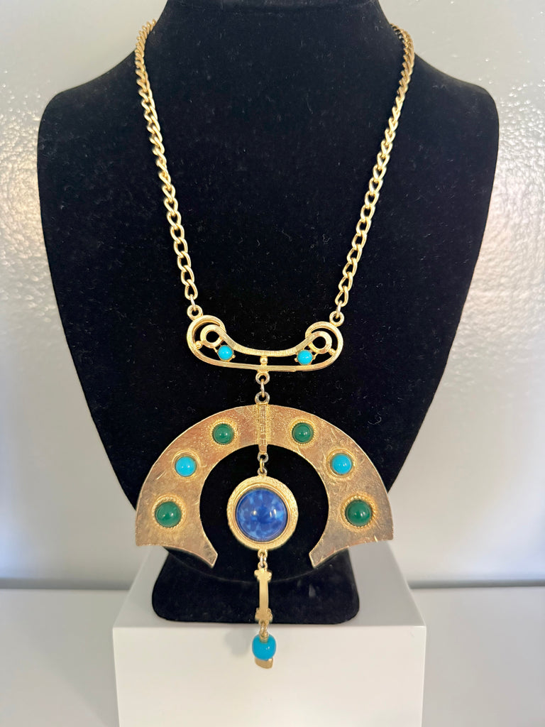 Egyptian Revival Cabochon Necklace