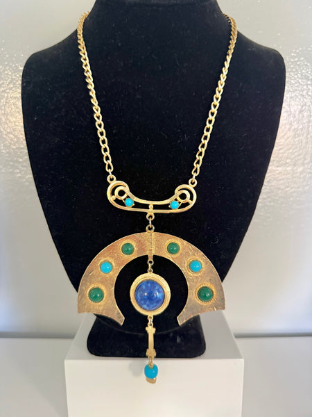 Egyptian Revival Cabochon Necklace