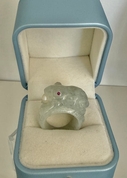 Jade Frog Ring Size 10
