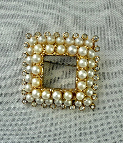 Bellini Square Pearl Brooch