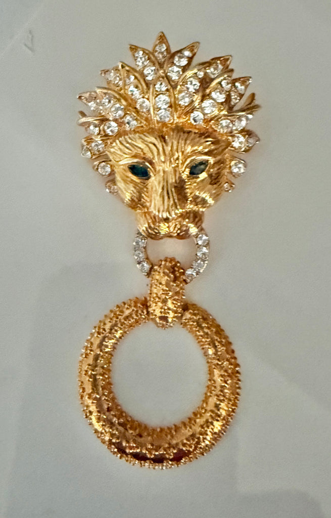 JBK Dangle Lion Brooch
