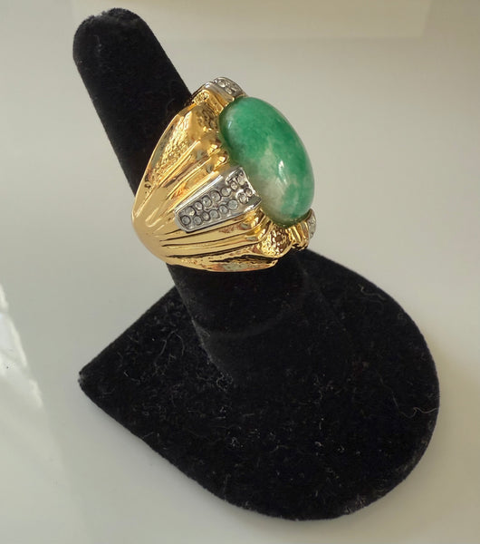 Genuine Moss Jade Ring Size 7