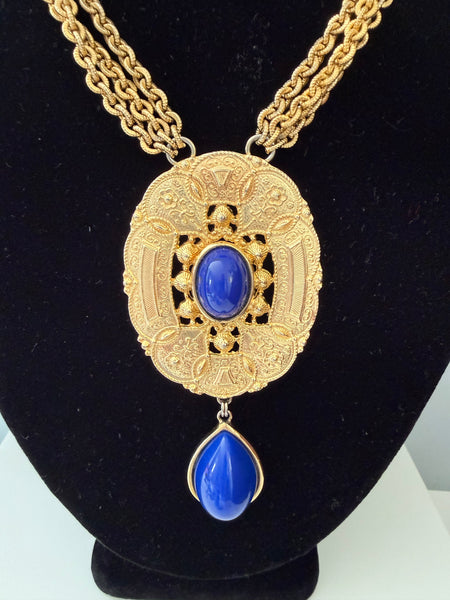 Les Bernard Lapis Pendant Necklace