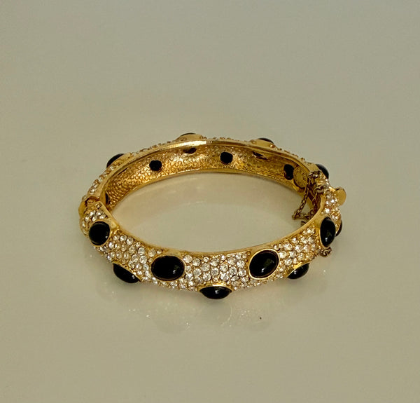 J Crew Black Cabochon Rhinestone Bracelet