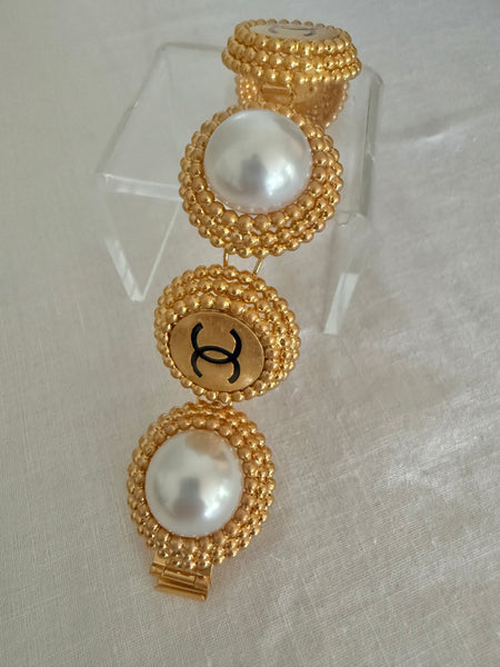 Chanel Pearl & Logo Bracelet