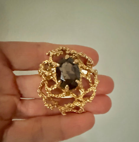 Panetta Topaz Brutalist Brooch