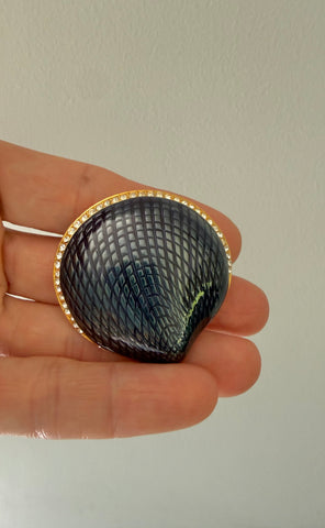 Erwin Pearl Blue Shell Brooch
