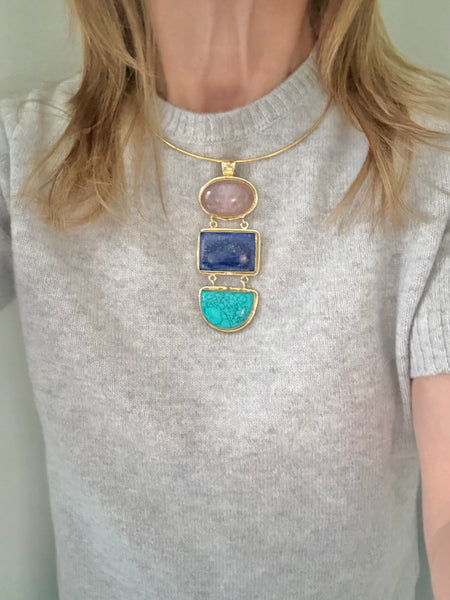 Gemstone Totem Necklace on Wire