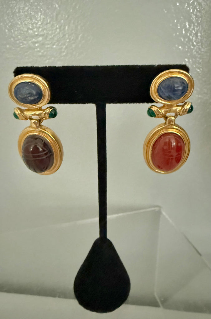 Unsigned Givenchy Scarab Post Earrings