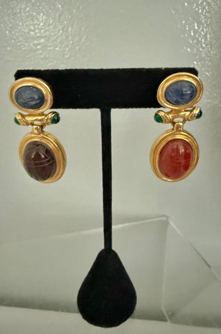 Unsigned Givenchy Scarab Post Earrings