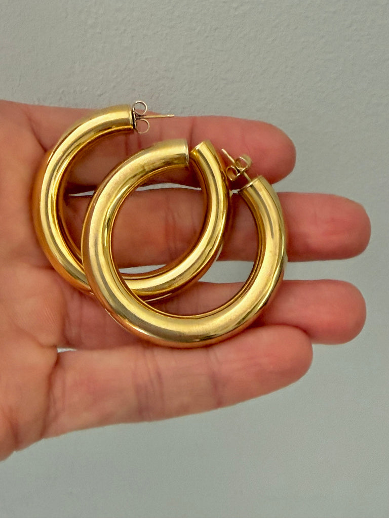 Reserved: Gold Hoop Earrings