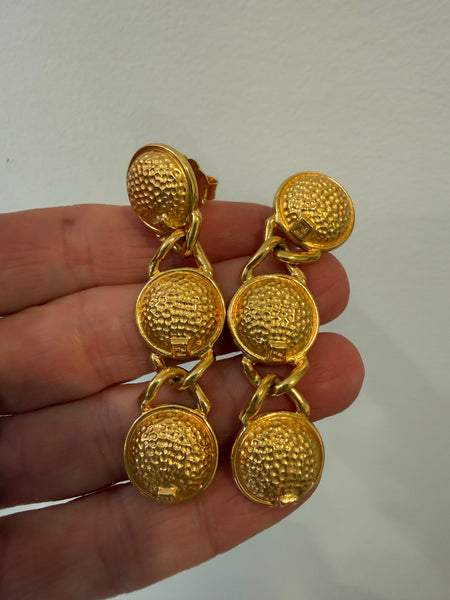 Fendi Matte Gold Post Earrings