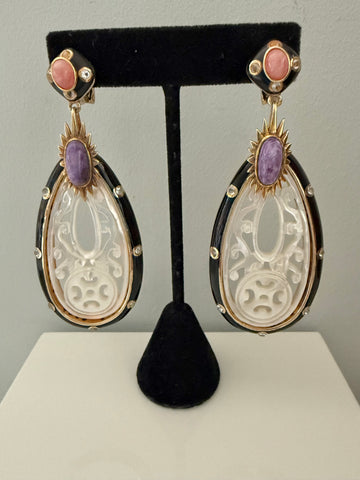 Angelique de Paris Gold Over Sterling Dangle Post Earrings