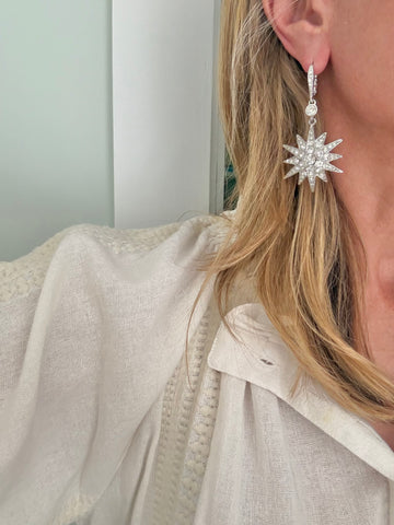 Kenneth Jay Lane Rhinestone Star Earrings for Pierced Ears
