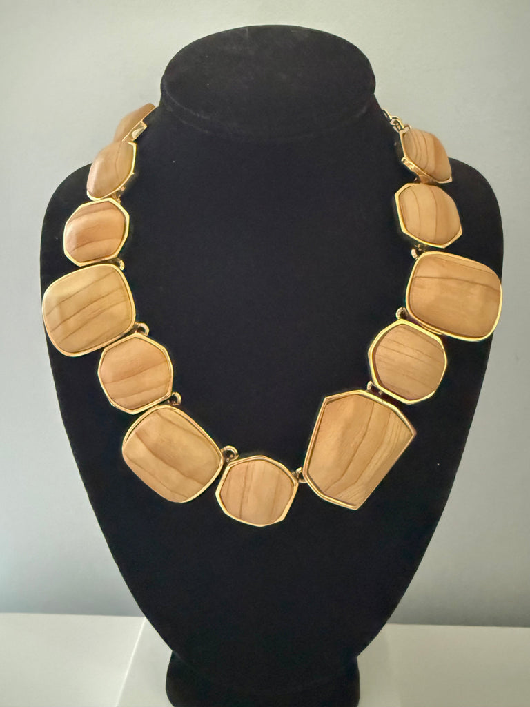 Kenneth Jay Lane Wooden Necklace
