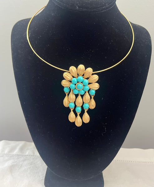 Trifari Turquoise Brooch/Pendant