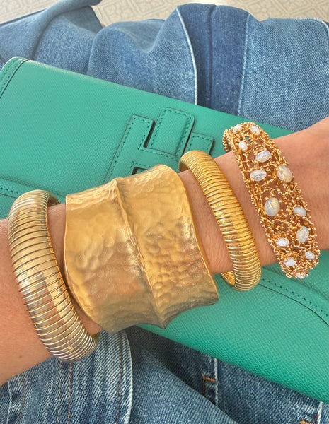 Hammered Gold Cuff Bracelet