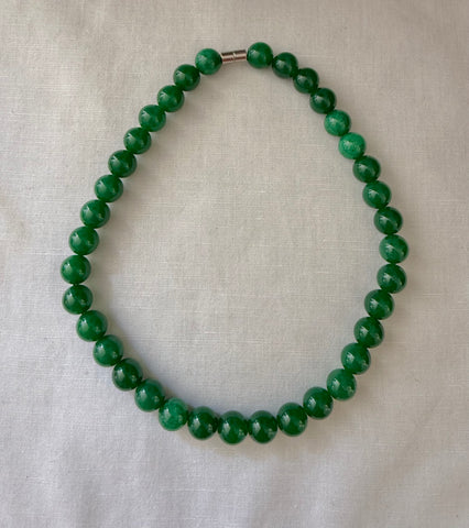 Green Glass Beaded Necklace